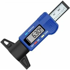 Jauge De Profondeur Numérique De Pneu Jauge Caliper LCD 0-25.4mm De Profondeur Numérique Des Pneus Gauge Pour Auto Moto Vans Camions (Bleu),