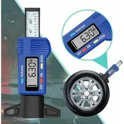 Jauge De Profondeur Numérique De Pneu Jauge Caliper LCD 0-25.4mm De Profondeur Numérique Des Pneus Gauge Pour Auto Moto Vans Camions (Bleu), -Promos Outil Virtuose Magasin 100342865 4