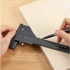 Règle De Travail Du Bois, Règle De Marquage Multifonctionnelle Pour Le Travail Du Bois, Règle En T En Aluminium, Marqueur, Outil De Mesure 0-280 Mm, Mesure Précise De 0,02 Mm, Noir, Une Pièce -Promos Outil Virtuose Magasin 100343227 3