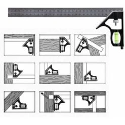 Règles à Tracer Carrée Outils De Mesure,équerre Combinée 300 Mm,Acier Inoxydable Règle D'angle De Combinaison Avec Règle Réglable D'angle Droit D'alliage De Zinc Outil,Règle à Angle Carrée Combinaison -Promos Outil Virtuose Magasin 100344026 5