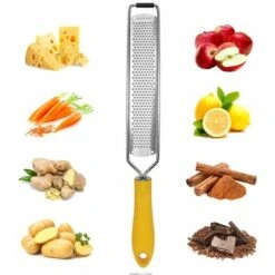 Râpe à Fromage Et Râpe à Légumes Robuste — Ail, Muscade, Chocolat, Fruits, Légumes, Râpe à Gingembre Jaune,137g 9 Râpe à Fromage Et Râpe à Légumes Robuste — Ail, Muscade, Chocolat, Fruits, Légumes, Râpe à Gingembre Jaune,137g -Promos Outil Virtuose Magasin 100345643 3