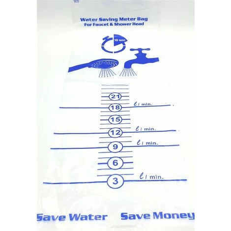 Débit Sac Robinet Pomme Douche Facile Économisant L'eau Outil Mesure 0-24 L/min 3 Débit Sac Robinet Pomme Douche Facile Économisant L'eau Outil Mesure 0-24 L/min