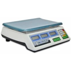 AgoraDirect - Balance Numeriqué 40kg/2g, Plate-forme En Acier Inoxydable 33x24cm, Batterie Rechargeable, Double Affichage Lcd