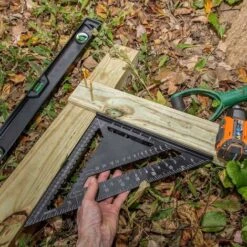 Outil De Mesure D'angle D'arrêt De Règle De Triangle D'alliage D'aluminium De Rapporteur De Triangle Professionnel Métrique De 30 CM LangRay -Promos Outil Virtuose Magasin 25541667 3