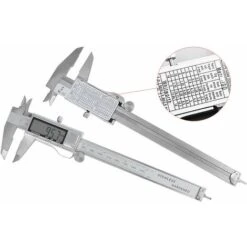 LITZEE 150 Mm Pied à Coulisse Numérique Caliper Vernier, Pied à Coulisse Digital Grand Écran LCD Précision Réglable Avec Un Pile De Rechange Et Tournevis -Promos Outil Virtuose Magasin 27807231 3