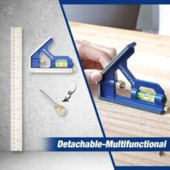 WORKPRO Règle D'angle De Combinaison, Équerre à Combinaison 300mm En Acier Inoxydable, Équerre Combinée Avec Niveau à Bulle Et Tire-Lignes Pratique, Idéal Pour Mesure, Marquage -Promos Outil Virtuose Magasin 37820001 5