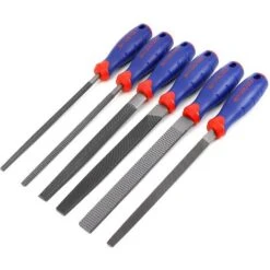 WORKPRO Jeu De 6 Limes Genève Et Râpes 318mm, Lime Plate/Ronde/Demi-ronde/Triangulaire Pour Bois, Métal, Cuir, Plastique