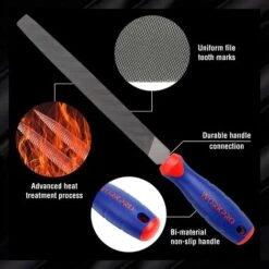 WORKPRO Jeu De 6 Limes Genève Et Râpes 318mm, Lime Plate/Ronde/Demi-ronde/Triangulaire Pour Bois, Métal, Cuir, Plastique -Promos Outil Virtuose Magasin 39154526 4