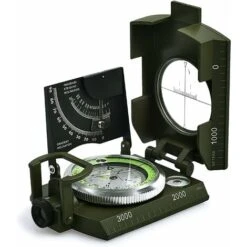 Boussole Militaire Professionnelle, Boussole Imperméable IP65 En Métal Compas De Visée Fluorescent Equipé De Clinomètre Avec Sac De Transport Pour Aventure/Camping/Course D'Orientation