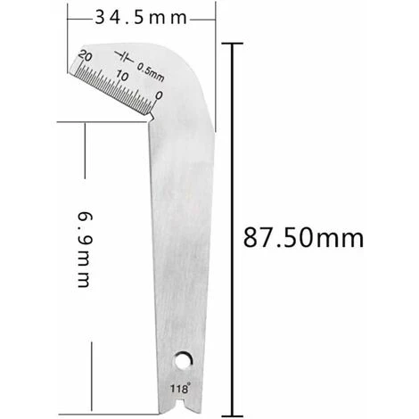 Calibre D'affûtage Pour Foret Hélicoïdal Fontainebleau,Soutenamment 118 Torsions Degré Forets Angle Gage Broyage Centre Gauge Outils Affûtage Coin En Acier Inoxydable Bord Avant Mesure En Permanence,1 7 Calibre D'affûtage Pour Foret Hélicoïdal Fontainebleau,Soutenamment 118 Torsions Degré Forets Angle Gage Broyage Centre Gauge Outils Affûtage Coin En Acier Inoxydable Bord Avant Mesure En Permanence,1 – Image 5