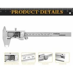 Pied à Coulisse Digital - Professionnel Numérique Caliper Pied à Coulisse De 150mm Mesure Précise Et Rapide,lecture Facile En Acier Inoxydable Outil Micromètre Vernier Avec Ecran D'affichage LCD GrooF -Promos Outil Virtuose Magasin 43091010 5