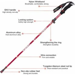 Bâtons De Randonnée,Versailles 1 Pcs De Bâtons De Marche Nordique, Réglables 110-130cm Bâtons De Randonnée Légers, Pliables Et Réglables En Aluminium Télescopiques Faciles Pour La Randonnée -Promos Outil Virtuose Magasin 43589217 3