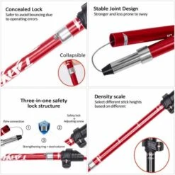 Bâtons De Randonnée,Versailles 1 Pcs De Bâtons De Marche Nordique, Réglables 110-130cm Bâtons De Randonnée Légers, Pliables Et Réglables En Aluminium Télescopiques Faciles Pour La Randonnée -Promos Outil Virtuose Magasin 43589217 4