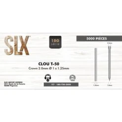 5000 Clous SLX Pour Cloueuse Type 18G/50 Mm