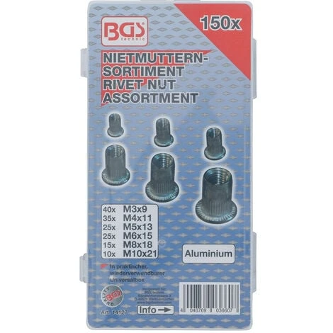 Coffret Assortiment De 150 Inserts Filetes Aluminium De 3 à 10 Mm 5 Coffret Assortiment De 150 Inserts Filetes Aluminium De 3 à 10 Mm – Image 3