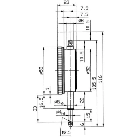 Comparateur HELIOS PREISSER 0701103 10 Mm Lecture: 0.01 Mm 1 Pc(s) 4 Comparateur HELIOS PREISSER 0701103 10 Mm Lecture: 0.01 Mm 1 Pc(s) – Image 2