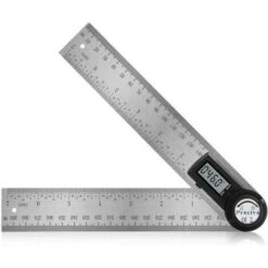 Règle D'angle Numérique, Versailles Rapporteur, Mesure De Longueur 200 Mm Et D'Angle En Acier Inoxydable Avec Maintien, Zéro Et Grand Ecran LCD, Système Mm/Inch, Pour Le Travail Du Bois, Construction