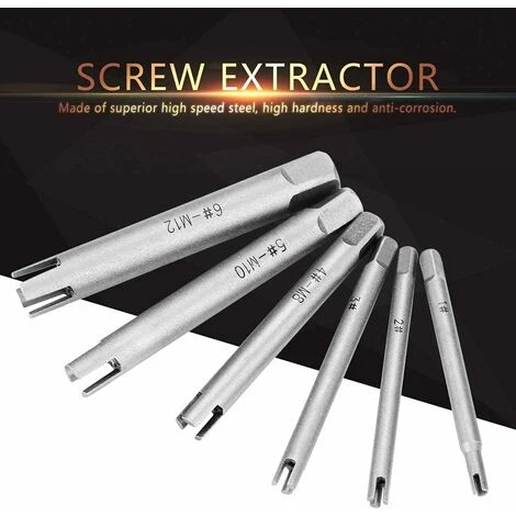 Extracteur De Taraud - Extracteur De Tarauds à Tête Cassée En Acier Ensemble D'extracteur De Tarauds à Vis Dénudée,Irisfr(6pcs) 5 Extracteur De Taraud - Extracteur De Tarauds à Tête Cassée En Acier Ensemble D'extracteur De Tarauds à Vis Dénudée,Irisfr(6pcs) – Image 3
