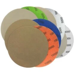 Lot De 50 Disques De Ponçage, Rond Papier De Verre, 125mm Disques Abrasifs Auto-Agrippants, Disques Abrasif De Ponçage Humide Et Sec 3000/4000/5000/7000/10000 Pour Le Flocage, Papier Abrasif