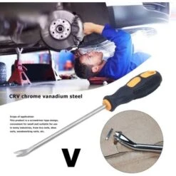 Menuiserie Arrache-Clou Tournevis, Porte De Voiture Panneau Intérieur Garniture Clip De Fermeture Remover Installateur Outil De Réparation Pince, V-Black, 260mm/10.24"，Irisfr -Promos Outil Virtuose Magasin 47674363 5