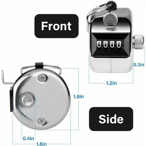 Compteur à Cliquet 4 Chiffres - Compteur Manuel En Métal - Click To Count 7 Compteur à Cliquet 4 Chiffres - Compteur Manuel En Métal - Click To Count – Image 5