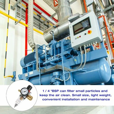 Régulateur D'air 1/4, 1/4 - Filtre à Air - Compresseur D'humidité - Séparateur D'eau Et D'huile - Régulateur De Pression - Lubrifiant Pour Compresseur Et Outils à Air Fontainebleau 6 Régulateur D'air 1/4, 1/4 - Filtre à Air - Compresseur D'humidité - Séparateur D'eau Et D'huile - Régulateur De Pression - Lubrifiant Pour Compresseur Et Outils à Air Fontainebleau – Image 4