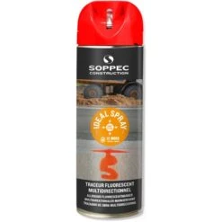Traceur De Chantier ROUGE Fluo Multidirectionnel IDEAL SPRAY SOPPEC 9-12 MOIS - 141813O