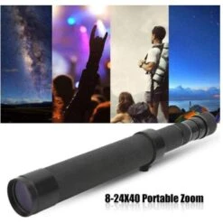 Télescope Monoculaire, Longue-vue Zoomable Portable Haute Puissance Pouvant être Connecté à La Caméra, Télescopes De Voyage à 2 Sections Pour L'observation Des Oiseaux, La Randonnée, Le Camping,(noir) -Promos Outil Virtuose Magasin 53814797 5