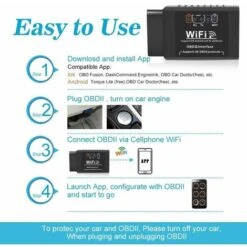 OBD2 Valise Diagnostic Auto, Diagnostic Voiture Prise WiFi OBD Adaptateur Scanner Code De Défaut Multimarque Elm327 Outils Diagnostics Système Moteur Macaron 10 OBD2 Valise Diagnostic Auto, Diagnostic Voiture Prise WiFi OBD Adaptateur Scanner Code De Défaut Multimarque Elm327 Outils Diagnostics Système Moteur Macaron -Promos Outil Virtuose Magasin 53963160 4