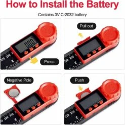 360-Grad-Doppelskalen-Digital-Winkelmesser, Betterlife 200-mm-Winkellineal Mit LCD-Display Und Sperrfunktion, Winkelmesser Für Technik, Holzbearbeitung, Konstruktion Und Messung -Promos Outil Virtuose Magasin 54027793 4