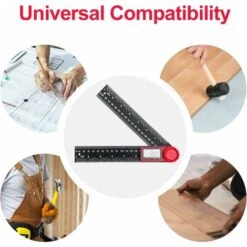 360-Grad-Doppelskalen-Digital-Winkelmesser, Betterlife 200-mm-Winkellineal Mit LCD-Display Und Sperrfunktion, Winkelmesser Für Technik, Holzbearbeitung, Konstruktion Und Messung -Promos Outil Virtuose Magasin 54027793 5