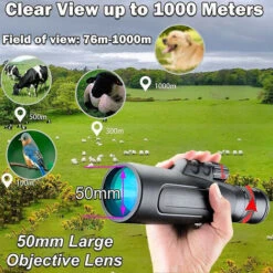 Mire Telescopique - Télescope Monoculaire Zoom 8-20x50, Télescope Monoculaire Haute Résolution, Longue-vue HD Portable étanche à Haute énergie Pour Voyage (noir)-BISBISOUS 10 Mire Telescopique - Télescope Monoculaire Zoom 8-20x50, Télescope Monoculaire Haute Résolution, Longue-vue HD Portable étanche à Haute énergie Pour Voyage (noir)-BISBISOUS -Promos Outil Virtuose Magasin 54454757 4