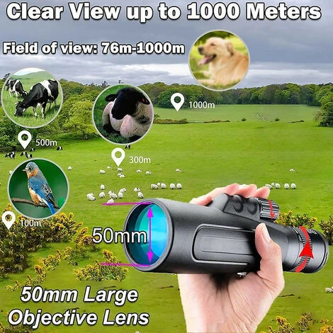 Mire Telescopique - Télescope Monoculaire Zoom 8-20x50, Télescope Monoculaire Haute Résolution, Longue-vue HD Portable étanche à Haute énergie Pour Voyage (noir)-BISBISOUS 6 Mire Telescopique - Télescope Monoculaire Zoom 8-20x50, Télescope Monoculaire Haute Résolution, Longue-vue HD Portable étanche à Haute énergie Pour Voyage (noir)-BISBISOUS – Image 4