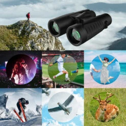 Jumelles 12x42, Jumelles HD à Champ De Vision Large Avec Adaptateur Pour Smartphone, Prisme Grand Angle, BAK4 FMC, Pour Voyage, Concerts (noir)-BISBISOUS -Promos Outil Virtuose Magasin 54454800 5