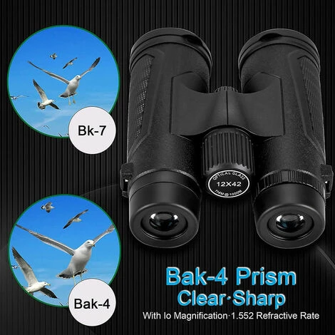 Jumelles Compactes 12 × 42 Avec Adaptateur Pour Smartphone Et Objectif BAK4 Prism FMC, Jumelles Professionnelles Pour L'observation Des Oiseaux, Les événements Sportifs, Les Visites (noir) -BISBISOUS 4 Jumelles Compactes 12 × 42 Avec Adaptateur Pour Smartphone Et Objectif BAK4 Prism FMC, Jumelles Professionnelles Pour L'observation Des Oiseaux, Les événements Sportifs, Les Visites (noir) -BISBISOUS – Image 2