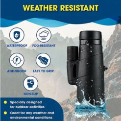Télescope Monoculaire Haute Puissance 12x50, Monoculaires étanches Avec Objectif FMC Et Prisme BAK4 Pour L'observation Des Oiseaux, Le Camping, Le Tourisme (noir) -BISBISOUS -Promos Outil Virtuose Magasin 54455028 5