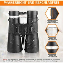 Mire Telescopique - Jumelles 12X50, Jumelles étanches Compactes Avec Prisme BAK4, Revêtements SMC Pour Le Camping, La Randonnée (noir) -BISBISOUS -Promos Outil Virtuose Magasin 54455041 4