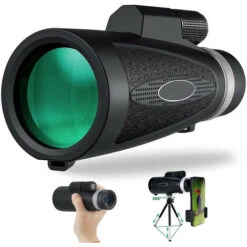 Télescope Monoculaire 18x62, Télescope Portable étanche Haute Puissance Avec Prisme BKA4 Pour L'observation Des Oiseaux, La Chasse, La Randonnée (noir) -BISBISOUS