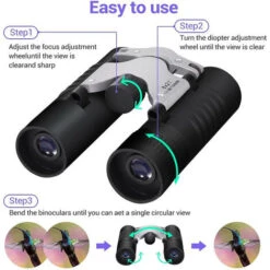 Jumelles Antichoc Compactes Pliantes Extérieures 8x21, Mini Télescope Portable Pour Le Voyage (noir)-BISBISOUS -Promos Outil Virtuose Magasin 54455960 3