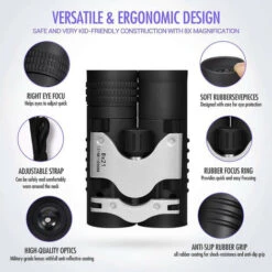 Jumelles Antichoc Compactes Pliantes Extérieures 8x21, Mini Télescope Portable Pour Le Voyage (noir)-BISBISOUS -Promos Outil Virtuose Magasin 54455960 4