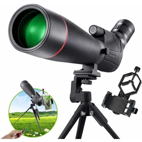 Longue-vue Puissante 20-60X 80mm, Télescope étanche Monoculaire à Prisme BAK4 Porro Entièrement Multicouche Avec Trépied (noir)-BISBISOUS 3 Longue-vue Puissante 20-60X 80mm, Télescope étanche Monoculaire à Prisme BAK4 Porro Entièrement Multicouche Avec Trépied (noir)-BISBISOUS