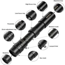 Mire Telescopique - Mini Monoculaires Haute Puissance Mini Télescope Noir Zoom Réglable Optique Monoculaire Jumelles Télescopes Randonnée Camping Voyage (noir)-BISBISOUS -Promos Outil Virtuose Magasin 56549060 3