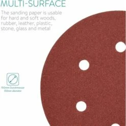 50x Disque Abrasif Rond - Papier De Verre Ponceuse - Feuilles Abrasives Collantes Crochet Et Scratch - Grain De 60 - Diamètre 150 Mm，Lilaris -Promos Outil Virtuose Magasin 57886496 4