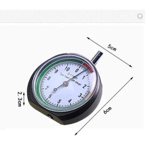 Jauge De Profondeur De Bande De Roulement De Pneu – Outil De Mesure Profondeur - 0-11mm/ 0-0.43pouces – Diametre Du Cadran 50mm (1,96pouces) – Manomètre Pour Voiture, Camion, Vélo, Moto,noir, Une Pièc 4 Jauge De Profondeur De Bande De Roulement De Pneu – Outil De Mesure Profondeur - 0-11mm/ 0-0.43pouces – Diametre Du Cadran 50mm (1,96pouces) – Manomètre Pour Voiture, Camion, Vélo, Moto,noir, Une Pièc – Image 2