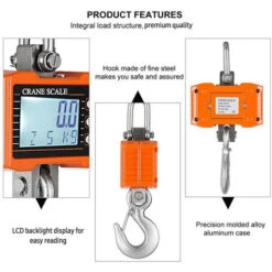 Peson Électronique 1000kg/ 2204lbs Échelle De Grue Numérique Portable Robuste Échelles à Crochet Industrielles -Promos Outil Virtuose Magasin 58296282 3