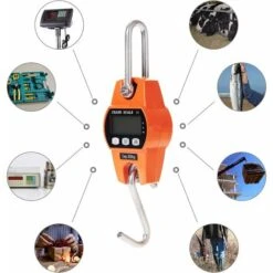 Peson Electronique 300kg Balance Crochet Suspendu Dynamomètre LCD Crochet Peseur Industrielle Pèse Poids 300kg/600lbs -Promos Outil Virtuose Magasin 58348888 5