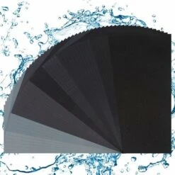 Papier De Verre, 50 Pcs Papiers De Verre Carrosserie à L'eau Pour Polissage Et Ponçage, Papier à Poncer à L'eau Utilise Pour Bois Peinture Verre (320 400 600 800 1000 1200 1500 2000 2500 3000 Mailles)