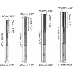 Lilaris Alésoir Mandrin Ensemble Machine Tour Fraise Cannelure Droite Fraise Acier Haute Vitesse H7 Tolérance (3mm 4mm 5mm 6mm 7mm 8mm 9mm 10mm) 8Pcs -Promos Outil Virtuose Magasin 59206779 3