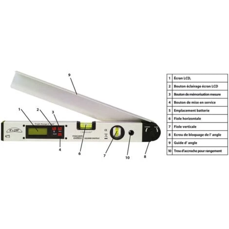 Equerre Digitale Avec Fonction Niveau à Bulle Fischer Darex -Réf 2303 5 Equerre Digitale Avec Fonction Niveau à Bulle Fischer Darex -Réf 2303 – Image 3