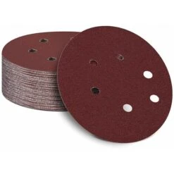 LYCXAMES -- Lot De 50 Disques De Ponçage Auto-adhésifs De 150 Mm - 152 Mm, Papier Abrasif Auto-agrippant Pour Ponceuse Orbitale Aléatoire (grain 240)